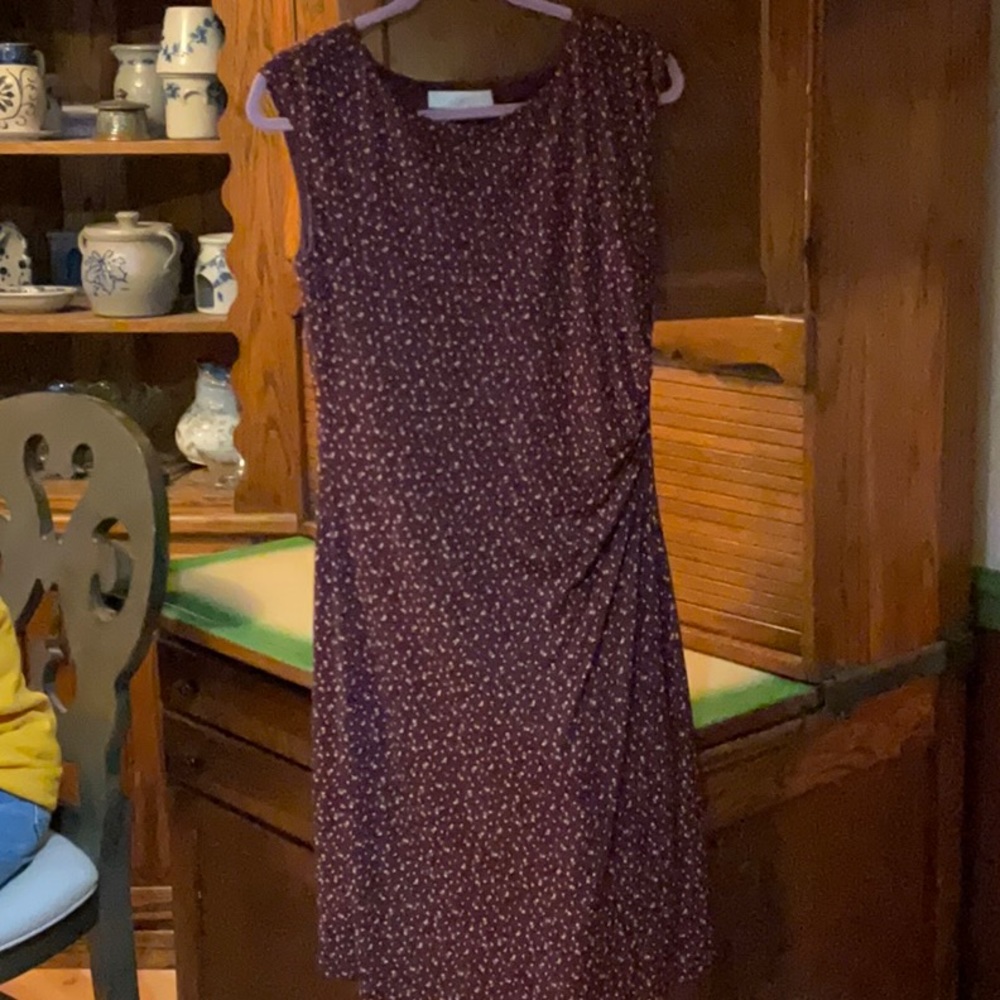 Ann Taylor polka dot sleeveless business casual dress